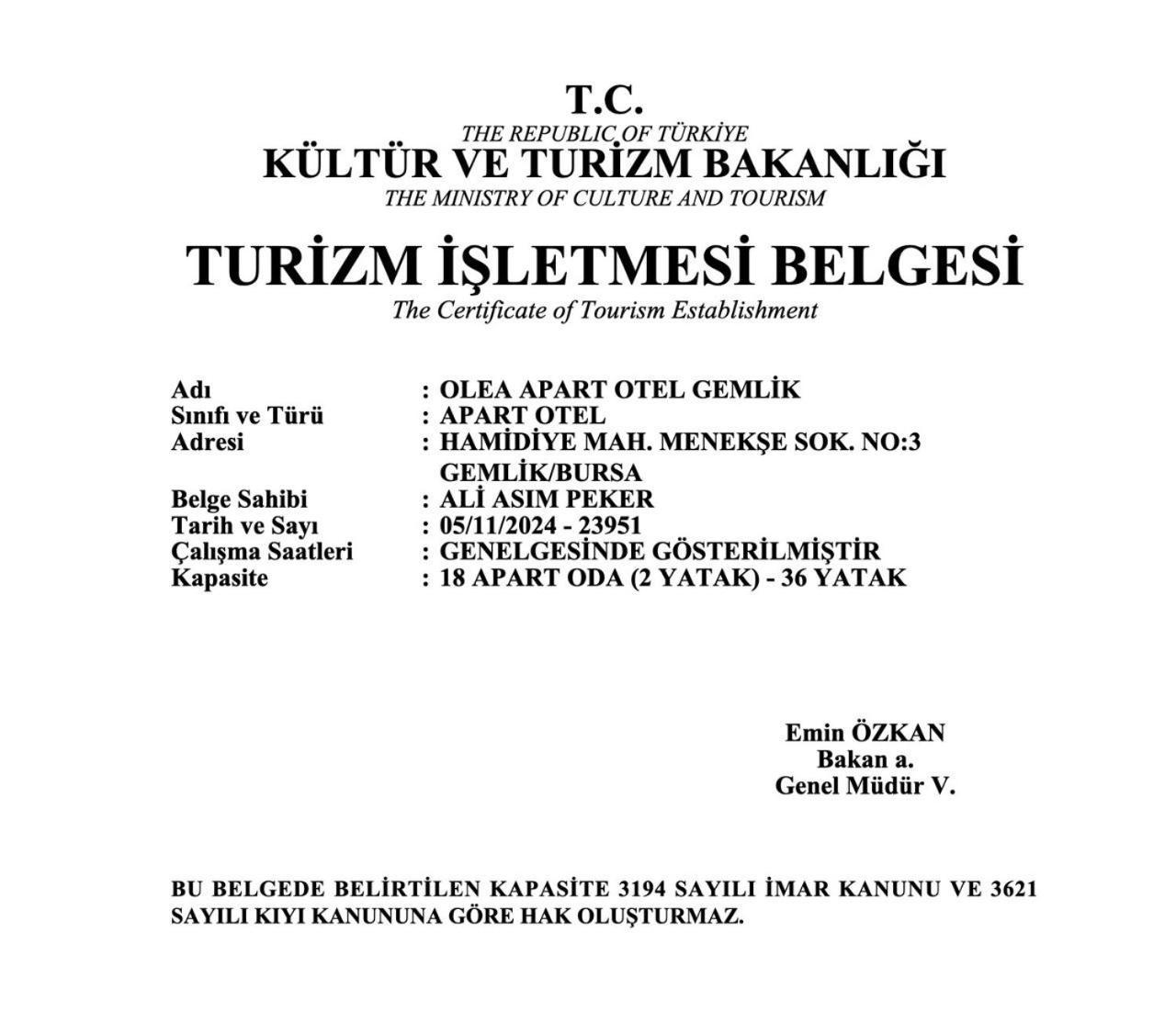 Olea Suites Otel Gemlik Zewnętrze zdjęcie